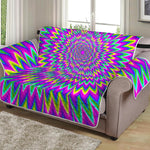 Spiky Spiral Moving Optical Illusion Loveseat Protector