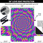 Spiky Spiral Moving Optical Illusion Loveseat Protector