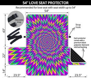 Spiky Spiral Moving Optical Illusion Loveseat Protector