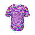 Spiky Spiral Moving Optical Illusion Men's Baseball Jersey