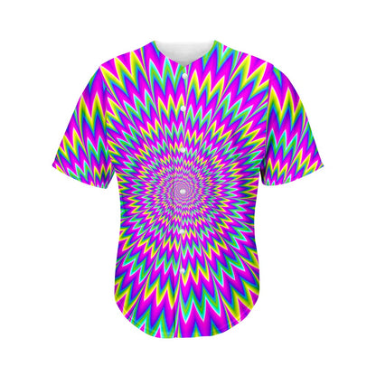 Spiky Spiral Moving Optical Illusion Men's Baseball Jersey