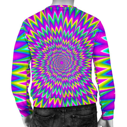 Spiky Spiral Moving Optical Illusion Men's Crewneck Sweatshirt GearFrost