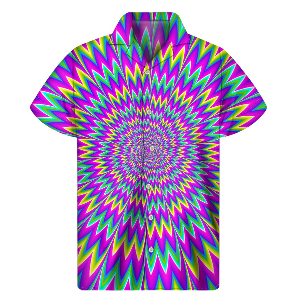 Spiky Spiral Moving Optical Illusion Men's Short Sleeve Shirt