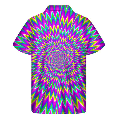 Spiky Spiral Moving Optical Illusion Men's Short Sleeve Shirt