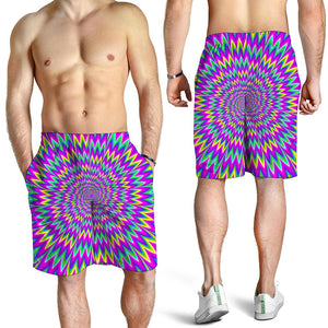 Spiky Spiral Moving Optical Illusion Men's Shorts