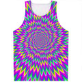 Spiky Spiral Moving Optical Illusion Men's Tank Top