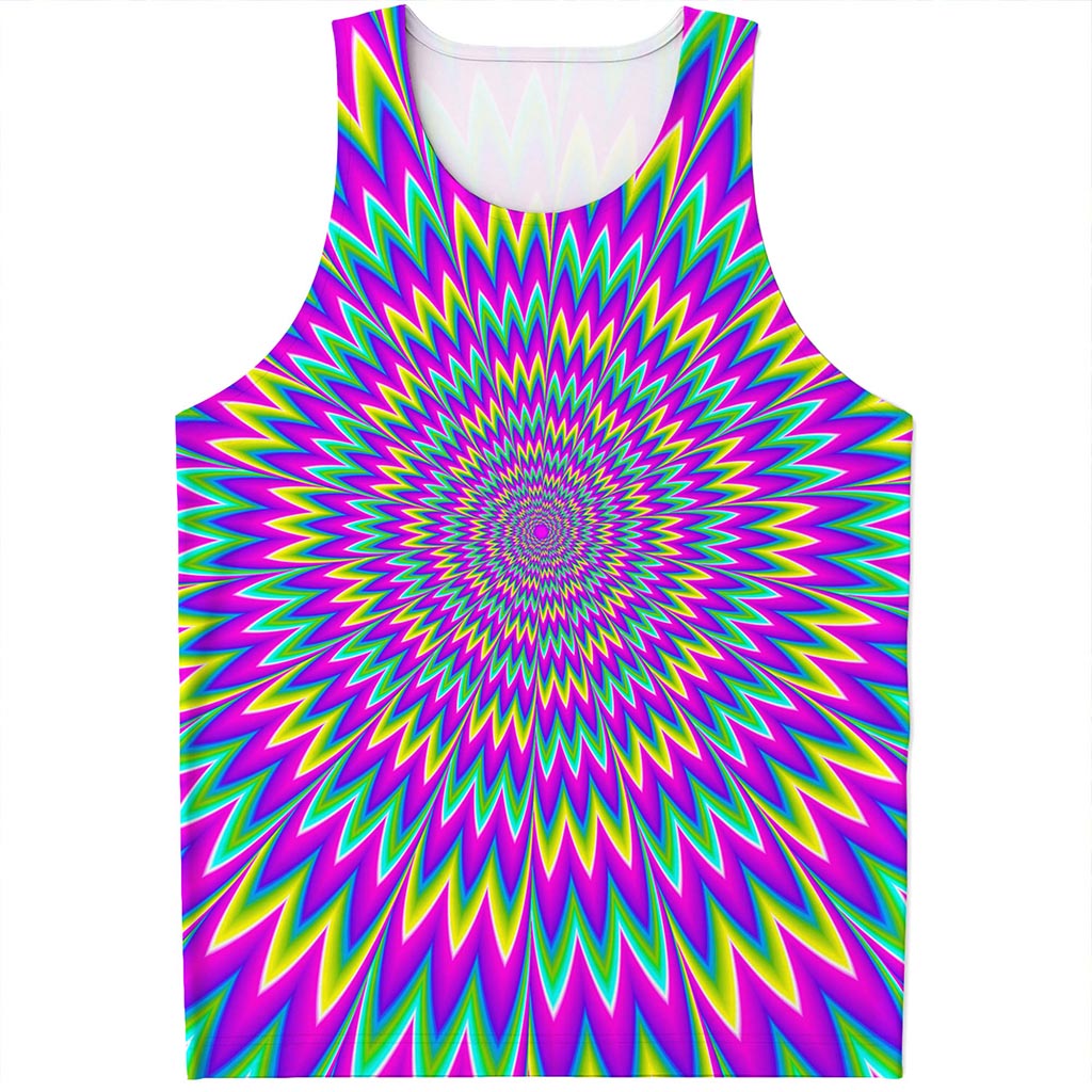 Spiky Spiral Moving Optical Illusion Men's Tank Top