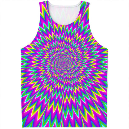Spiky Spiral Moving Optical Illusion Men's Tank Top
