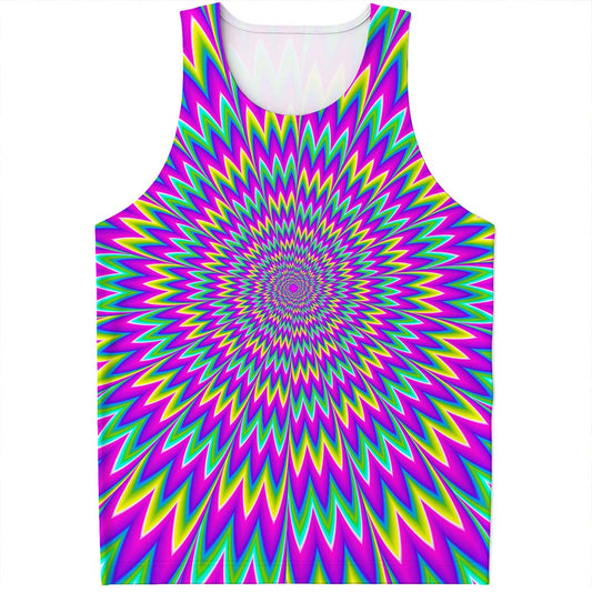 Spiky Spiral Moving Optical Illusion Men's Tank Top