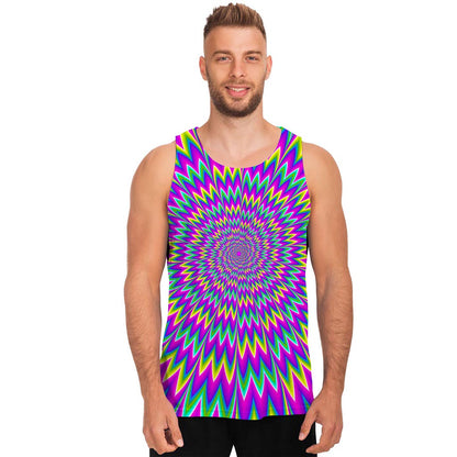 Spiky Spiral Moving Optical Illusion Men's Tank Top