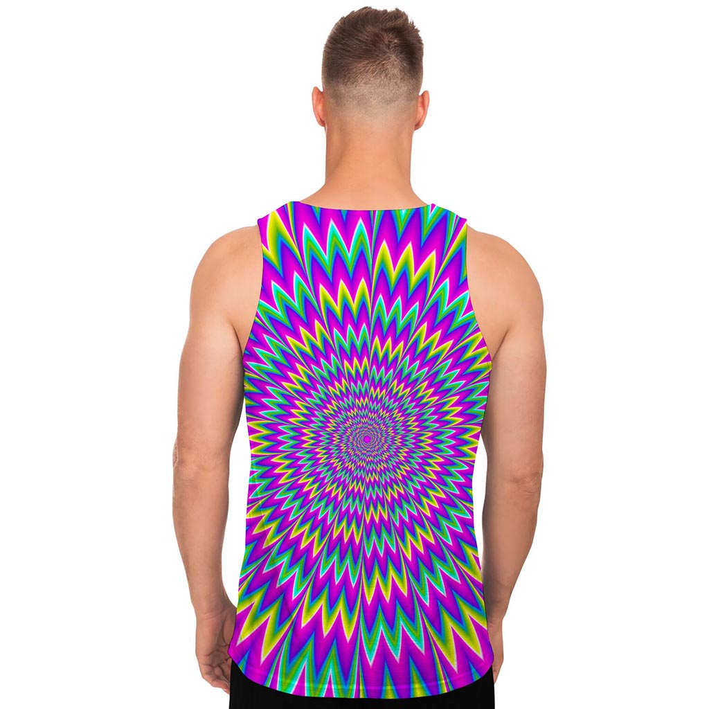 Spiky Spiral Moving Optical Illusion Men's Tank Top
