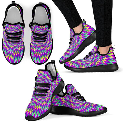 Spiky Spiral Moving Optical Illusion Mesh Knit Shoes GearFrost