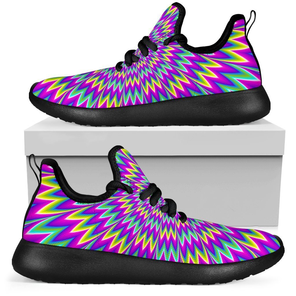 Spiky Spiral Moving Optical Illusion Mesh Knit Shoes GearFrost