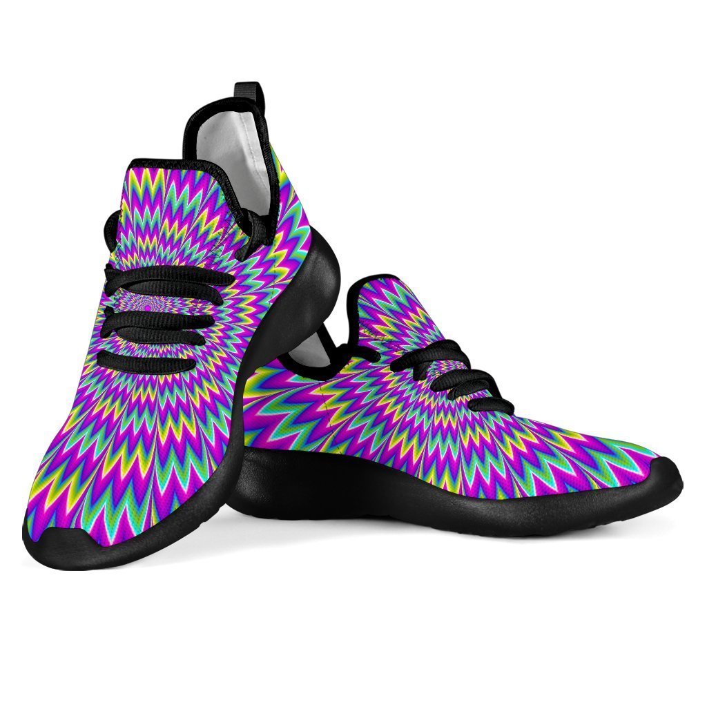 Spiky Spiral Moving Optical Illusion Mesh Knit Shoes GearFrost