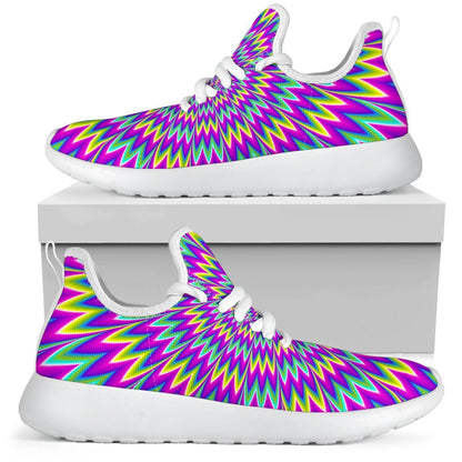 Spiky Spiral Moving Optical Illusion Mesh Knit Shoes GearFrost