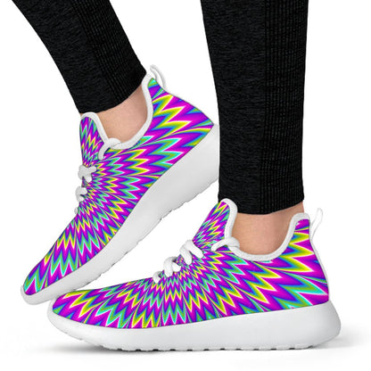 Spiky Spiral Moving Optical Illusion Mesh Knit Shoes GearFrost