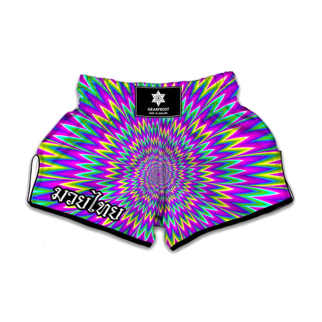 Spiky Spiral Moving Optical Illusion Muay Thai Boxing Shorts