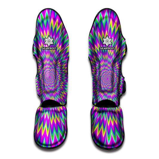 Spiky Spiral Moving Optical Illusion Muay Thai Shin Guard