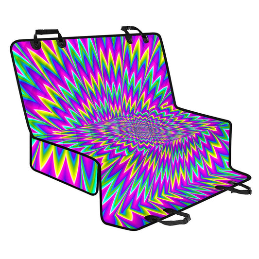 Spiky Spiral Moving Optical Illusion Pet Car Back Seat Cover
