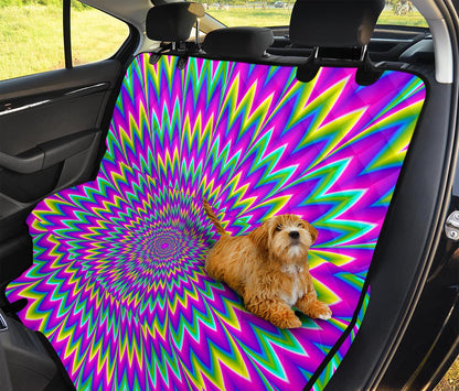 Spiky Spiral Moving Optical Illusion Pet Car Back Seat Cover