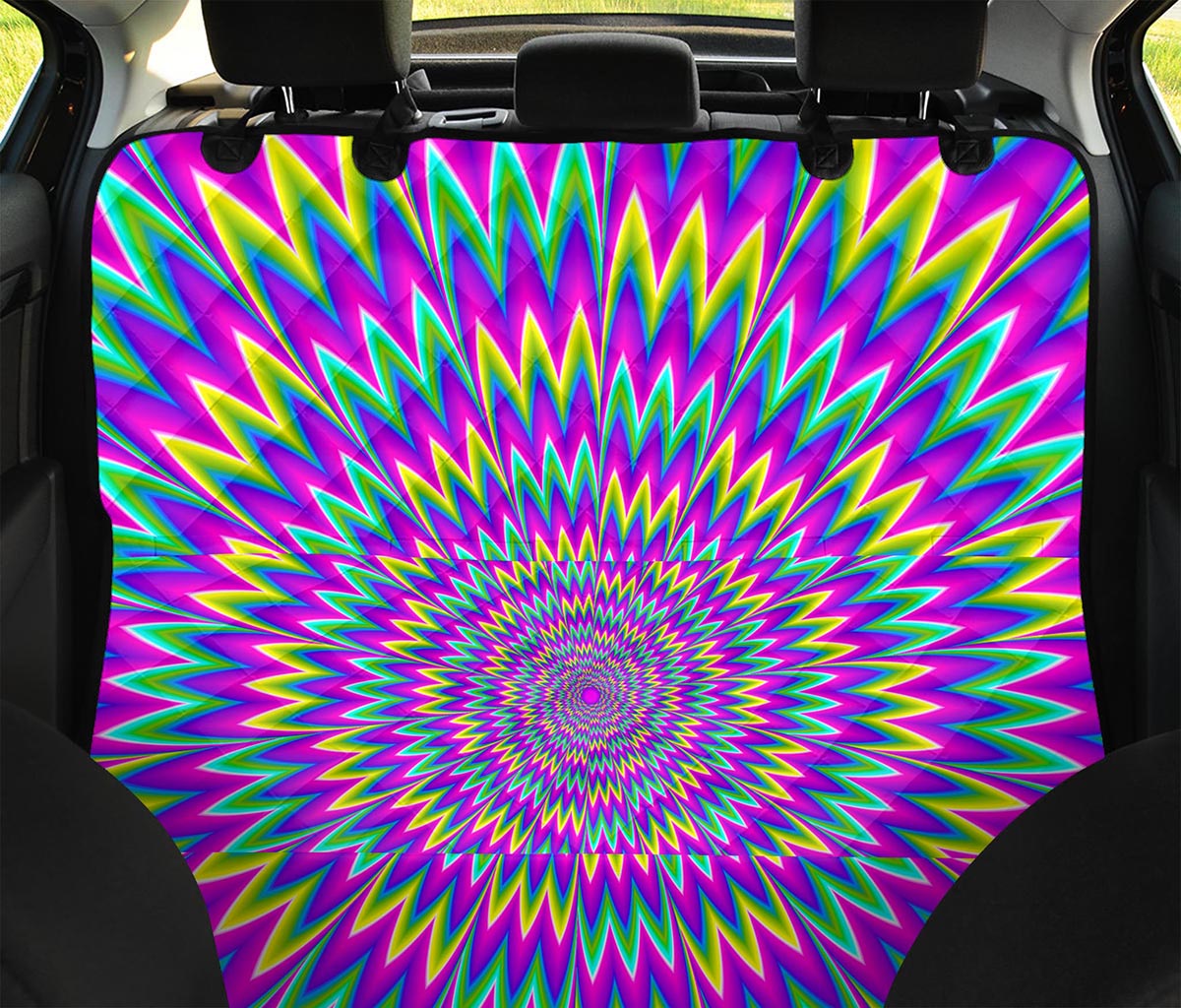 Spiky Spiral Moving Optical Illusion Pet Car Back Seat Cover