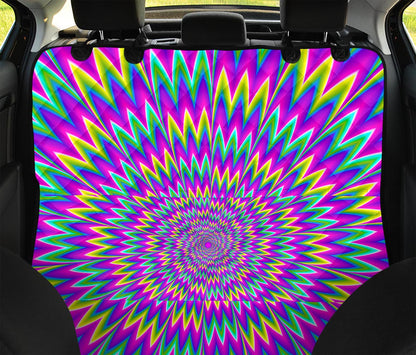 Spiky Spiral Moving Optical Illusion Pet Car Back Seat Cover