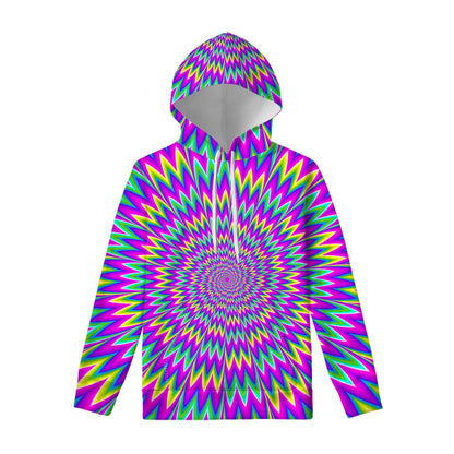 Spiky Spiral Moving Optical Illusion Pullover Hoodie