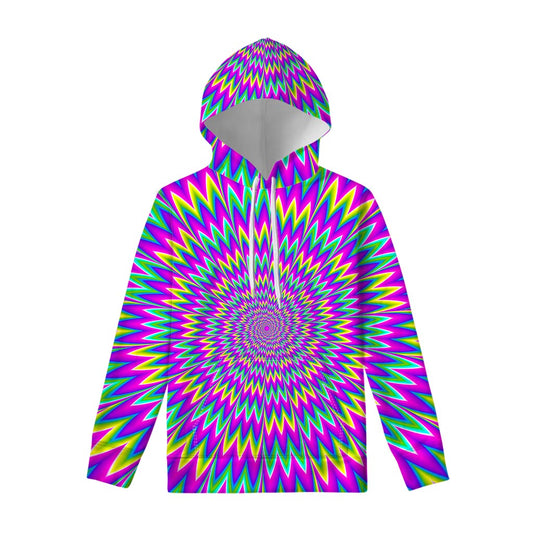 Spiky Spiral Moving Optical Illusion Pullover Hoodie