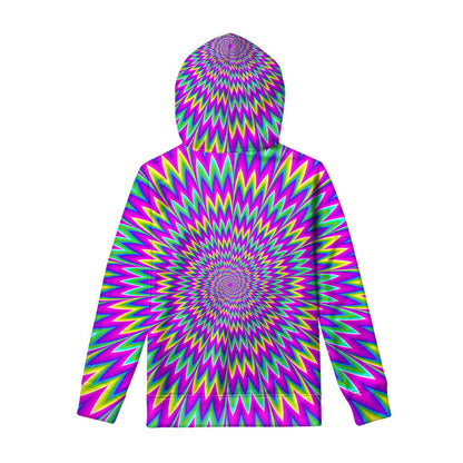 Spiky Spiral Moving Optical Illusion Pullover Hoodie