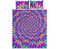 Spiky Spiral Moving Optical Illusion Quilt Bed Set