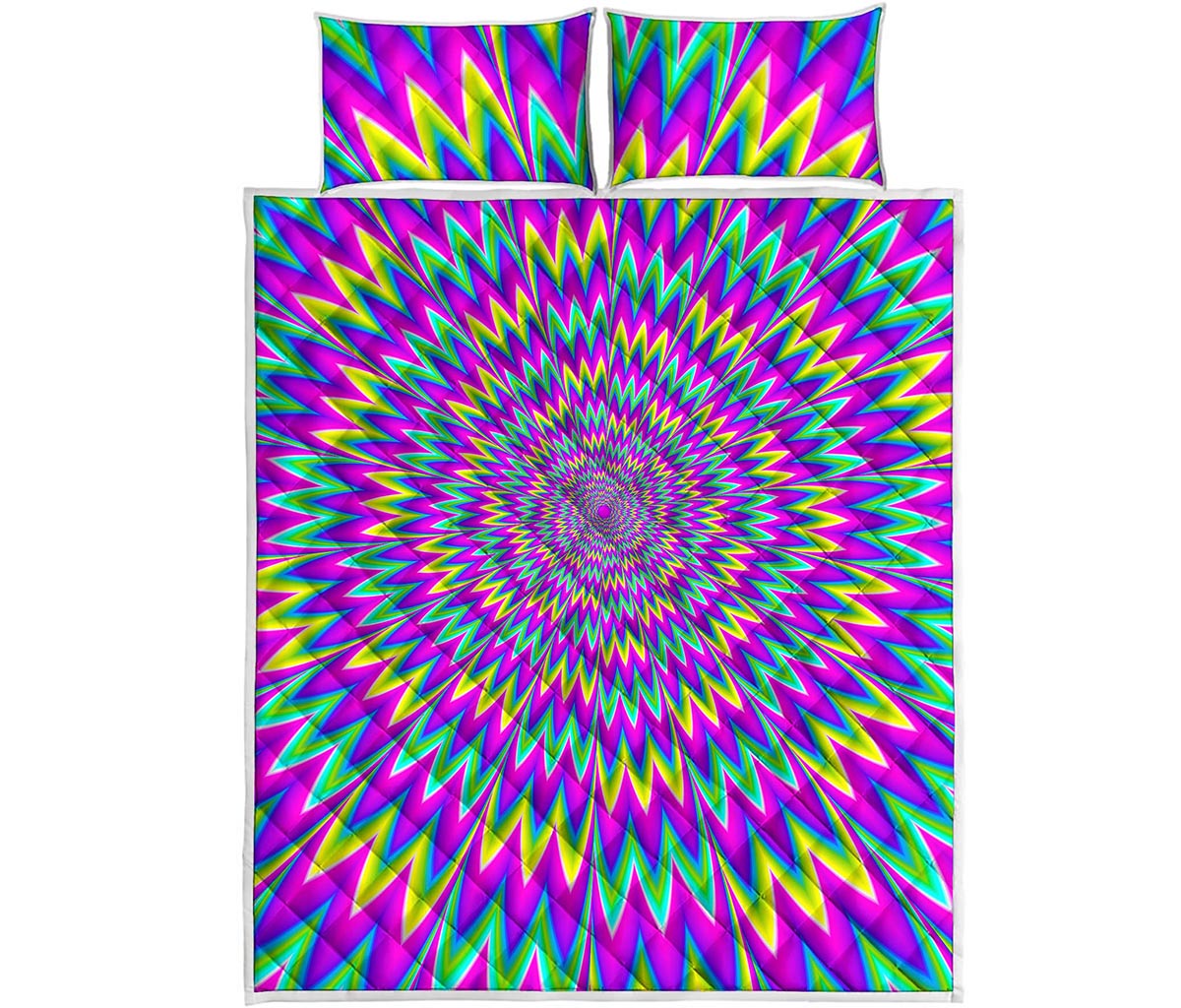 Spiky Spiral Moving Optical Illusion Quilt Bed Set