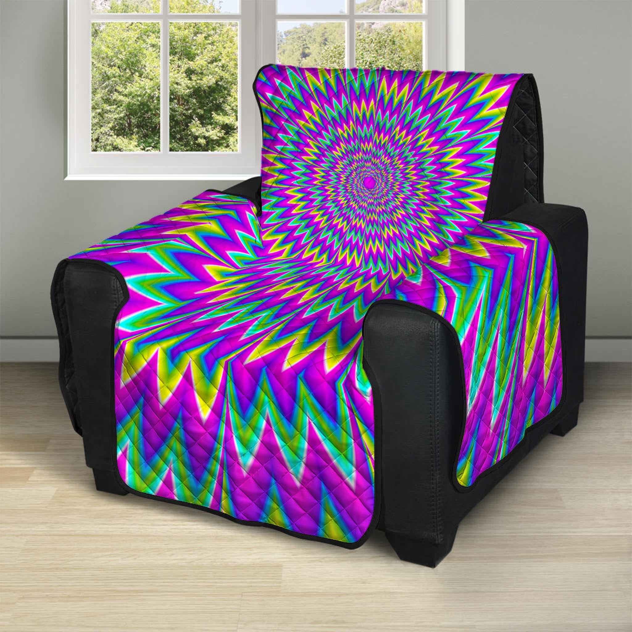 Spiky Spiral Moving Optical Illusion Recliner Protector