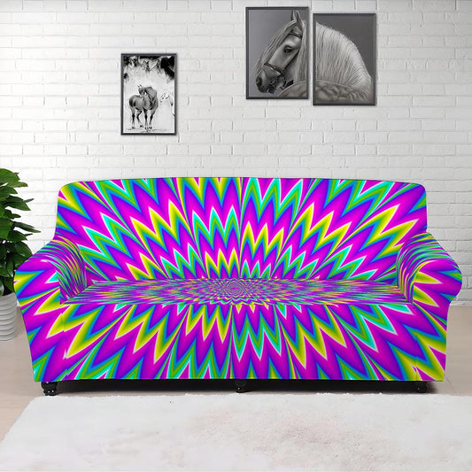 Spiky Spiral Moving Optical Illusion Sofa Cover