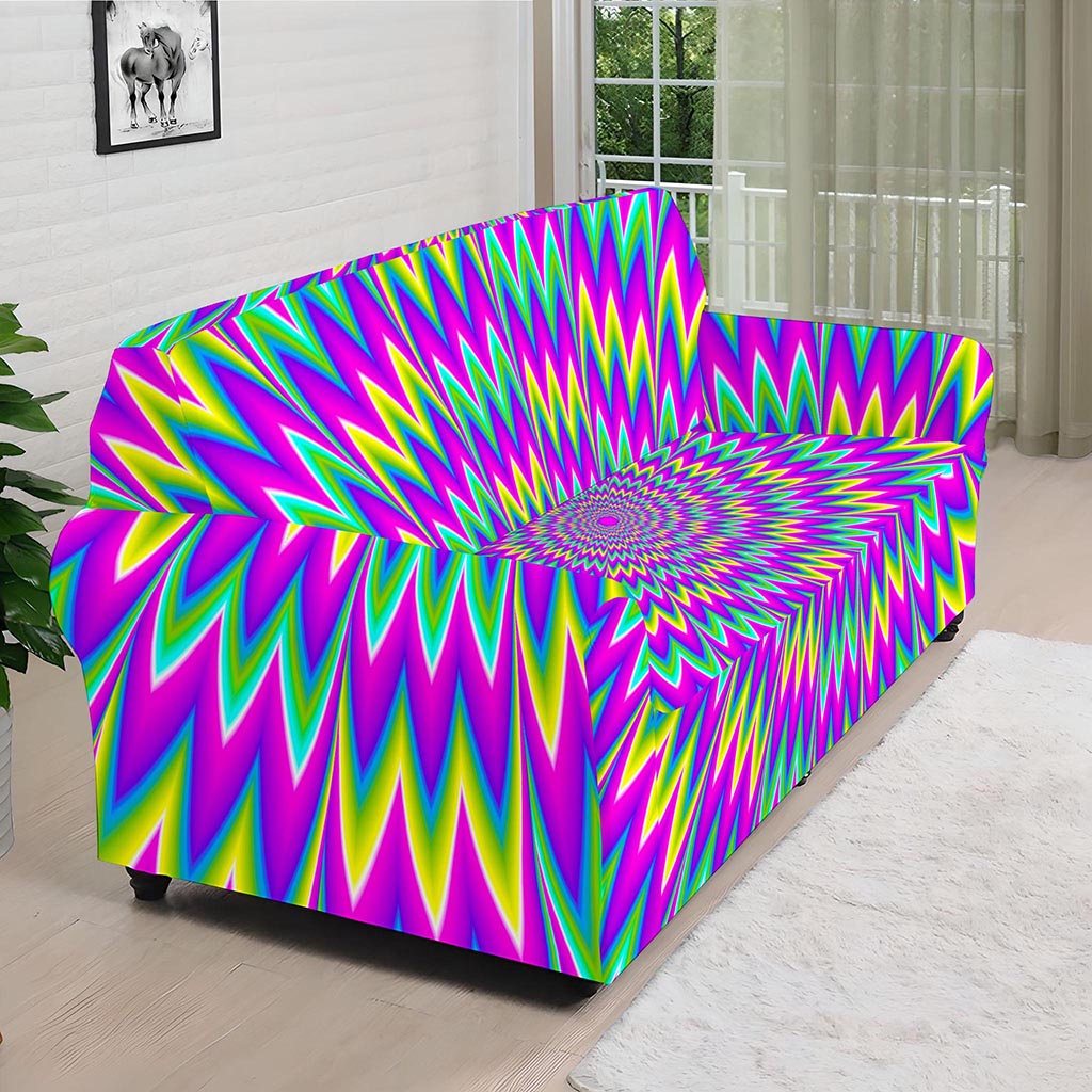 Spiky Spiral Moving Optical Illusion Sofa Cover