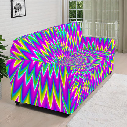 Spiky Spiral Moving Optical Illusion Sofa Cover