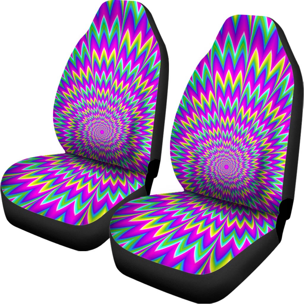 Spiky Spiral Moving Optical Illusion Universal Fit Car Seat Covers