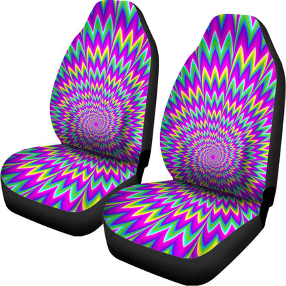 Spiky Spiral Moving Optical Illusion Universal Fit Car Seat Covers