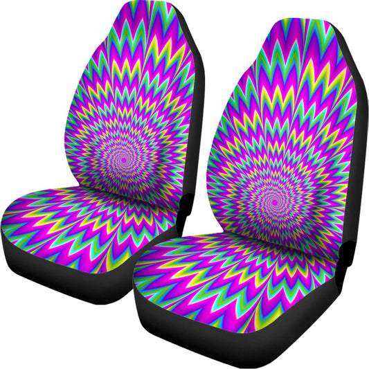 Spiky Spiral Moving Optical Illusion Universal Fit Car Seat Covers