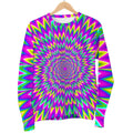 Spiky Spiral Moving Optical Illusion Women's Crewneck Sweatshirt
