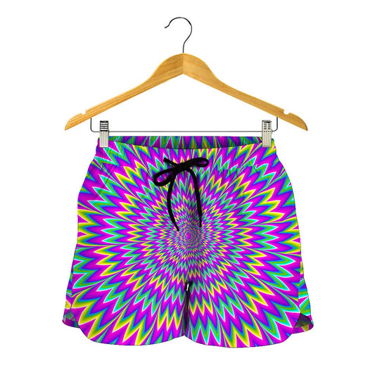 Spiky Spiral Moving Optical Illusion Women's Shorts