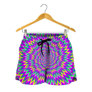 Spiky Spiral Moving Optical Illusion Women's Shorts