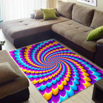 Spiral Colors Moving Optical Illusion Area Rug GearFrost