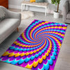 Spiral Colors Moving Optical Illusion Area Rug GearFrost