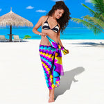 Spiral Colors Moving Optical Illusion Beach Sarong Wrap