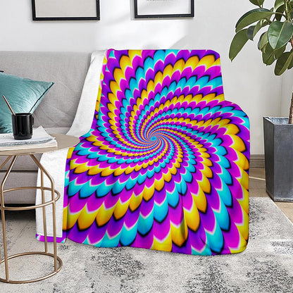 Spiral Colors Moving Optical Illusion Blanket