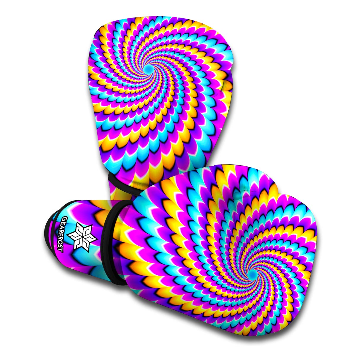 Spiral Colors Moving Optical Illusion Boxing Gloves