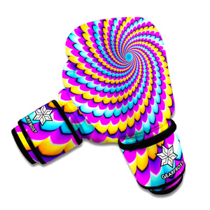 Spiral Colors Moving Optical Illusion Boxing Gloves