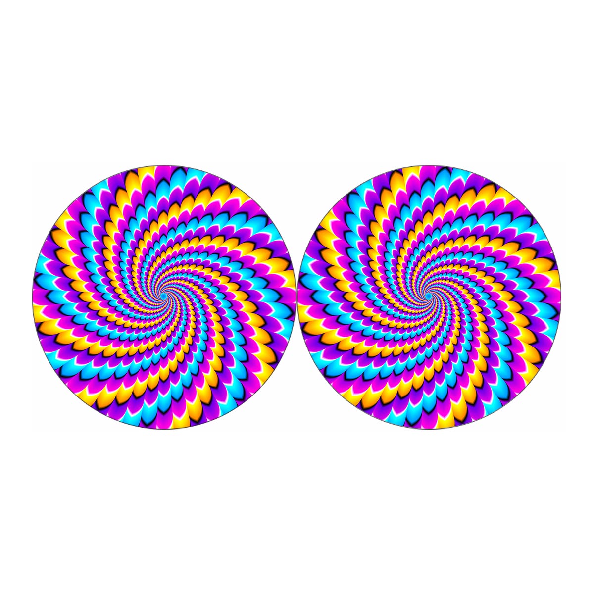 Spiral Colors Moving Optical Illusion Car Coasters