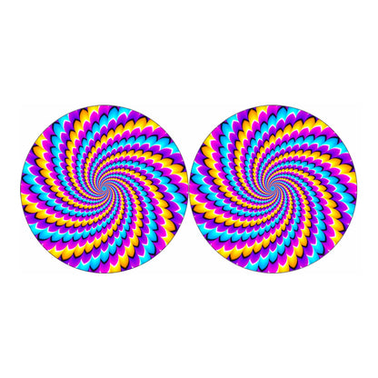 Spiral Colors Moving Optical Illusion Car Coasters
