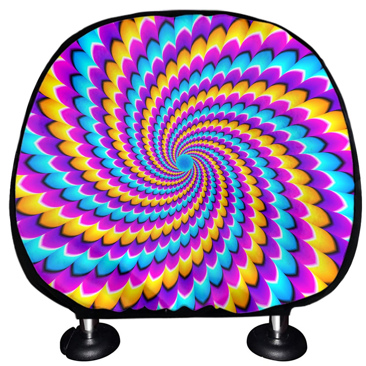 Spiral Colors Moving Optical Illusion Car Headrest Covers